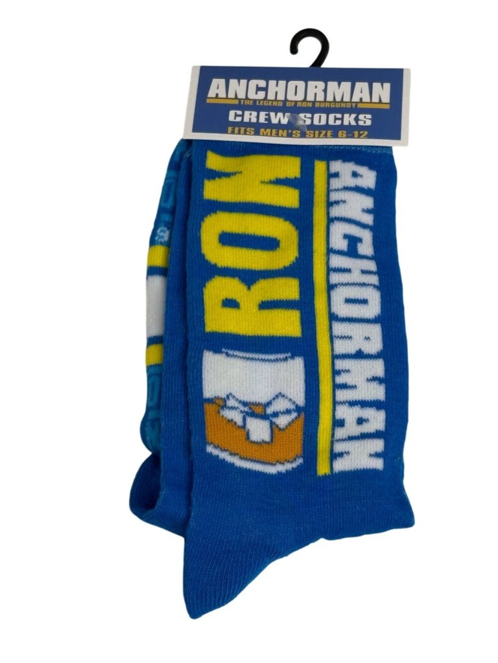 Anchorman Ron Burgundy Crew Socks Mens Size 6-12 NWT